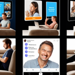 A split image. On the left, a person appears overwhelmed and stressed, surrounded by glowing screens, multiple devices, and a flood of notifications, conveying digital overload and fatigue. Their eyes are tired, and shoulders are hunched. On the right, the same person is serene and smiling, deeply engaged in a real-world activity like reading a physical book in a cozy armchair or having a joyful conversation with family around a dining table, with no digital devices visible. The right side emphasizes peace, presence, and genuine connection. Realistic style with a clear contrast in mood and lighting.